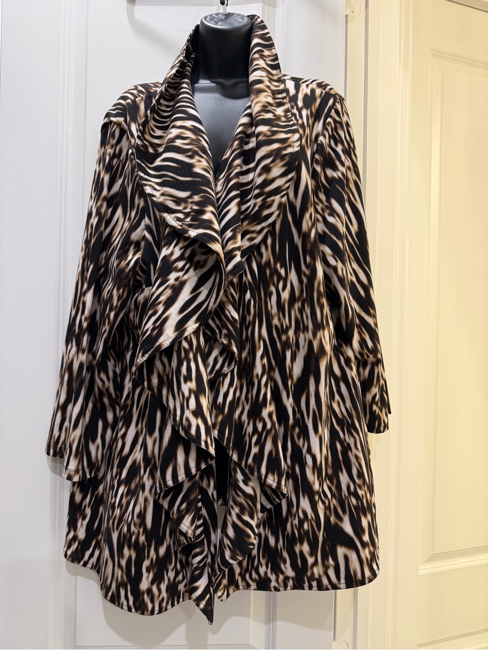 Calvin Klein 22W Animal Print Waterfall Draped Jacket Plus Size